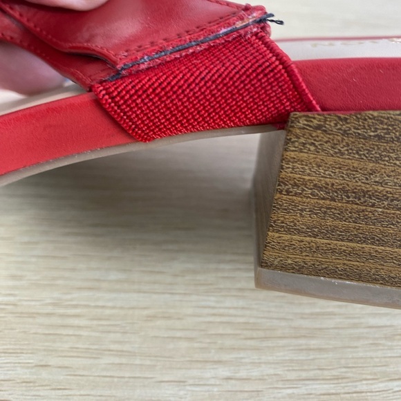 Kenneth Cole Red Sandals Heels Flip Flops Open Toed Sandals size 10 NWT - Picture 7 of 13